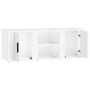 Glossy white plywood TV cabinet 100x31.5x35 cm by vidaXL, TV Furniture - Ref: Foro24-819430, Price: 56,18 €, Discount: %