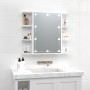 Mueble con espejo y luces LED blanco brillante 70x16,5x60 cm de vidaXL, Tocadores de baño - Ref: Foro24-808879, Precio: 85,99...