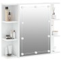 Mueble con espejo y luces LED blanco brillante 70x16,5x60 cm de vidaXL, Tocadores de baño - Ref: Foro24-808879, Precio: 85,99...