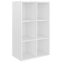 Estantería/Aparador madera ingeniería blanco brillo 66x30x98 cm de vidaXL, Librerías y estanterías - Ref: Foro24-800348, Prec...