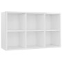 Estantería/Aparador madera ingeniería blanco brillo 66x30x98 cm de vidaXL, Librerías y estanterías - Ref: Foro24-800348, Prec...