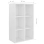 Estantería/Aparador madera ingeniería blanco brillo 66x30x98 cm de vidaXL, Librerías y estanterías - Ref: Foro24-800348, Prec...