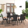 Juego de comedor para jardín 7 piezas negro y marrón de vidaXL, Conjuntos de jardín - Ref: Foro24-3060085, Precio: 620,05 €, ...