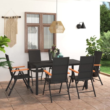 7-teiliges Garten-Essset in Schwarz und Braun von vidaXL, Gartensets - Ref: Foro24-3060085, Preis: 620,05 €, Rabatt: %