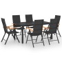 7-teiliges Garten-Essset in Schwarz und Braun von vidaXL, Gartensets - Ref: Foro24-3060085, Preis: 620,05 €, Rabatt: %