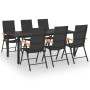 Juego de comedor para jardín 7 piezas negro y marrón de vidaXL, Conjuntos de jardín - Ref: Foro24-3060086, Precio: 646,03 €, ...