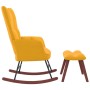 Silla mecedora con reposapiés tela amarillo mostaza de vidaXL, Mecedoras - Ref: Foro24-328157, Precio: 135,05 €, Descuento: %