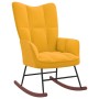 Silla mecedora con reposapiés tela amarillo mostaza de vidaXL, Mecedoras - Ref: Foro24-328157, Precio: 135,05 €, Descuento: %