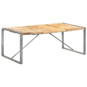 Solid rough mango wood dining table 200x100x75 cm by vidaXL, Kitchen and dining tables - Ref: Foro24-321565, Price: 324,01 €,...