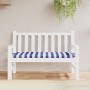 Garden bench cushion blue and white striped fabric 120x50x7 cm by vidaXL, Cushions for chairs and sofas - Ref: Foro24-361595,...