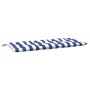 Garden bench cushion blue and white striped fabric 120x50x7 cm by vidaXL, Cushions for chairs and sofas - Ref: Foro24-361595,...