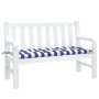 Garden bench cushion blue and white striped fabric 120x50x7 cm by vidaXL, Cushions for chairs and sofas - Ref: Foro24-361595,...