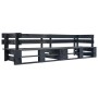 2-seater black wooden pallet garden sofa by vidaXL, garden benches - Ref: Foro24-277416, Price: 135,36 €, Discount: %