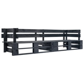 2-seater black wooden pallet garden sofa by vidaXL, garden benches - Ref: Foro24-277416, Price: 128,25 €, Discount: %