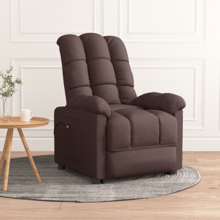 Sillón elevable tela marrón oscuro de vidaXL, Sillones - Ref: Foro24-3100345, Precio: 390,99 €, Descuento: %