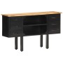 Sideboard in solid rough mango wood and steel 110x30x65 cm by vidaXL, Sideboards - Ref: Foro24-321571, Price: 131,77 €, Disco...