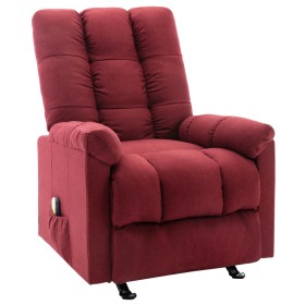 Sillón de masaje reclinable de tela color vino tinto de vidaXL, Sillones de masaje eléctricos - Ref: Foro24-321413, Precio: 2...