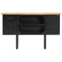 Sideboard in solid rough mango wood and steel 110x30x65 cm by vidaXL, Sideboards - Ref: Foro24-321571, Price: 131,77 €, Disco...