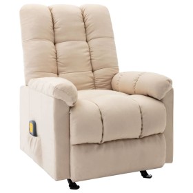 Sillón de masaje reclinable de tela crema de vidaXL, Sillones de masaje eléctricos - Ref: Foro24-321419, Precio: 291,99 €, De...