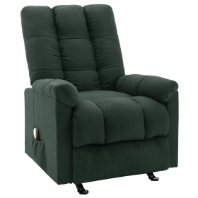 Sillón de masaje reclinable de tela verde oscuro de vidaXL, Sillones de masaje eléctricos - Ref: Foro24-321416, Precio: 237,9...