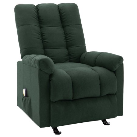 Sillón de masaje reclinable de tela verde oscuro de vidaXL, Sillones de masaje eléctricos - Ref: Foro24-321416, Precio: 237,6...