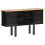 Sideboard in solid rough mango wood and steel 110x30x65 cm by vidaXL, Sideboards - Ref: Foro24-321571, Price: 131,77 €, Disco...