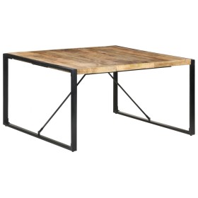 Rauer Mangoholz Esstisch 140x140x75 cm von vidaXL, Küchen- und Esstische - Ref: Foro24-321572, Preis: 300,72 €, Rabatt: %