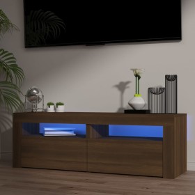 TV cabinet with LED lights oak brown 120x35x40 cm by vidaXL, TV Furniture - Ref: Foro24-815686, Price: 113,23 €, Discount: %