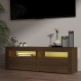 Mueble de TV con luces LED marrón roble 120x35x40 cm de vidaXL, Muebles TV - Ref: Foro24-815686, Precio: 118,51 €, Descuento: %