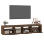 Mueble de TV con luces LED marrón roble 210x35x40 cm de vidaXL, Muebles TV - Ref: Foro24-3152737, Precio: 165,12 €, Descuento: %