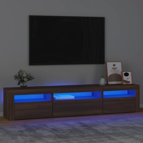 TV cabinet with LED lights oak brown 195x35x40 cm by vidaXL, TV Furniture - Ref: Foro24-3152745, Price: 159,70 €, Discount: %