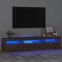 TV cabinet with LED lights oak brown 195x35x40 cm by vidaXL, TV Furniture - Ref: Foro24-3152745, Price: 162,25 €, Discount: %