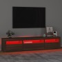 TV cabinet with LED lights oak brown 195x35x40 cm by vidaXL, TV Furniture - Ref: Foro24-3152745, Price: 162,25 €, Discount: %