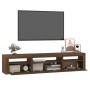 TV cabinet with LED lights oak brown 195x35x40 cm by vidaXL, TV Furniture - Ref: Foro24-3152745, Price: 162,25 €, Discount: %