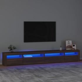 Mueble de TV con luces LED roble marrón 270x35x40 cm de vidaXL, Muebles TV - Ref: Foro24-3152753, Precio: 201,60 €, Descuento: %