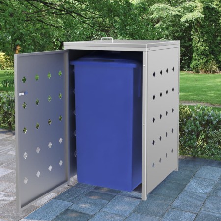 240L stainless steel individual garbage container shed by vidaXL, Waste container supports - Ref: Foro24-145379, Price: 216,4...