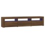 TV cabinet with LED lights oak brown 180x35x40 cm by vidaXL, TV Furniture - Ref: Foro24-3152761, Price: 160,99 €, Discount: %