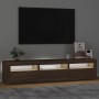 Mueble de TV con luces LED color marrón roble 180x35x40 cm de vidaXL, Muebles TV - Ref: Foro24-3152761, Precio: 147,52 €, Des...