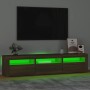 Mueble de TV con luces LED color marrón roble 180x35x40 cm de vidaXL, Muebles TV - Ref: Foro24-3152761, Precio: 147,52 €, Des...