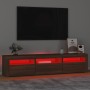 Mueble de TV con luces LED color marrón roble 180x35x40 cm de vidaXL, Muebles TV - Ref: Foro24-3152761, Precio: 147,52 €, Des...