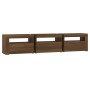 TV cabinet with LED lights oak brown 180x35x40 cm by vidaXL, TV Furniture - Ref: Foro24-3152761, Price: 160,99 €, Discount: %