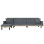 L-förmiges Schlafsofa aus dunkelgrauem Samt, 271 x 140 x 70 cm von vidaXL, Sofas - Ref: Foro24-3157277, Preis: 423,56 €, Raba...