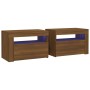 Bedside tables with LED 2 pcs oak brown 60x35x40 cm by vidaXL, Nightstands - Ref: Foro24-3144974, Price: 113,00 €, Discount: %