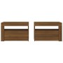 Bedside tables with LED 2 pcs oak brown 60x35x40 cm by vidaXL, Nightstands - Ref: Foro24-3144974, Price: 113,00 €, Discount: %