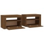 Bedside tables with LED 2 pcs oak brown 60x35x40 cm by vidaXL, Nightstands - Ref: Foro24-3144974, Price: 113,00 €, Discount: %