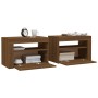 Bedside tables with LED 2 pcs oak brown 60x35x40 cm by vidaXL, Nightstands - Ref: Foro24-3144974, Price: 113,00 €, Discount: %