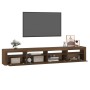 Mueble de TV con luces LED marrón roble 240x35x40 cm de vidaXL, Muebles TV - Ref: Foro24-3152729, Precio: 172,27 €, Descuento: %