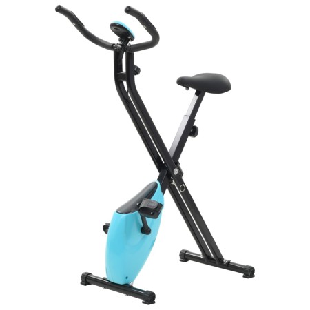 Bicicleta estática magnética X con pulsómetro negra y azul de vidaXL, Bicicletas estáticas - Ref: Foro24-90482, Precio: 188,9...