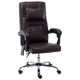 Silla de oficina de masaje de cuero sintético marrón de vidaXL, Sillas de oficina - Ref: Foro24-20293, Precio: 162,99 €, Desc...