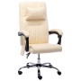 Silla de oficina de masaje de cuero sintético crema de vidaXL, Sillas de oficina - Ref: Foro24-20295, Precio: 189,73 €, Descu...